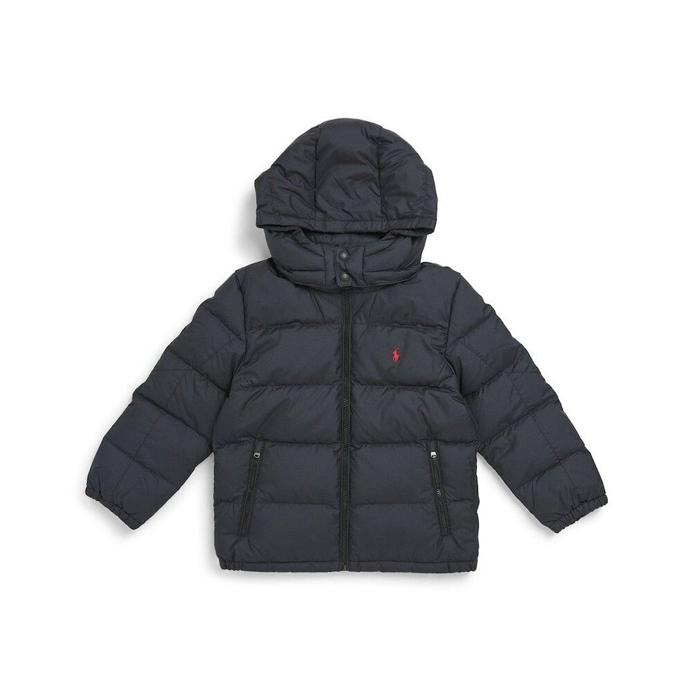Polo Ralph Lauren Jacket Kids 3T Black Down Puffer Coat Hooded Toddler